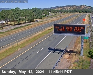 Timelapse image near SR-29: S of 20 JCT - Looking North, North Lakeport 0 minutes ago