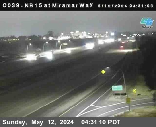 Timelapse image near (C039) NB 15 : Just South Of Miramar Way, San Diego 0 minutes ago