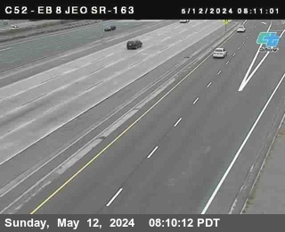 Timelapse image near (C052) I-8 : Just East of 163, San Diego 0 minutes ago