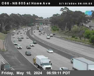 Timelapse image near (C066) NB 805 : Home Avenue (On Ramp), San Diego 0 minutes ago
