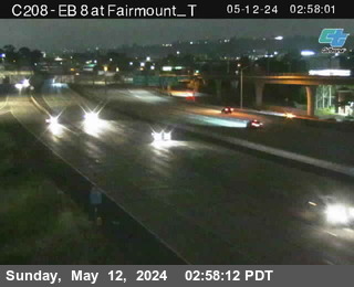 Timelapse image near (C208) I-8 : Fairmont T, San Diego 0 minutes ago