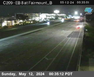 Timelapse image near (C209) I-8 : Fairmont B, San Diego 0 minutes ago
