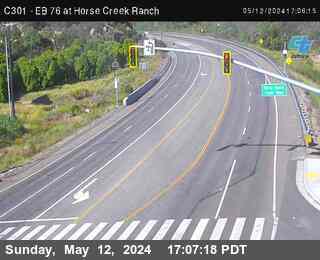 Timelapse image near (C301) EB 76 at Horse Creek Ranch Rd, Fallbrook 0 minutes ago