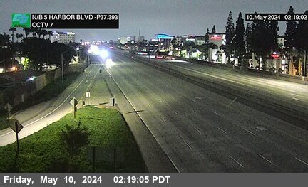 Timelapse image near I-5 : Harbor Boulevard, Anaheim 0 minutes ago