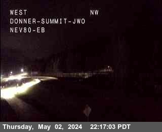 Timelapse image near Hwy 80 at Donner Summit, Soda Springs 0 minutes ago