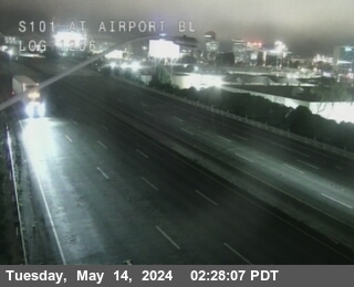Timelapse image near TV406 -- US-101 : AT AIRPORT BL, South San Francisco 0 minutes ago