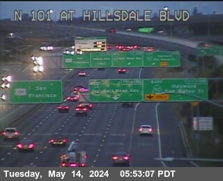 Timelapse image near TV423 -- US-101 : Hillsdale Avenue, San Mateo 0 minutes ago