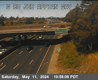 Timelapse image near TV512 -- I-80 : Just East Of Appian Way, Pinole 0 minutes ago