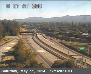 Timelapse image near TV923 -- SR-87 : AT JCT 280, San Jose 0 minutes ago
