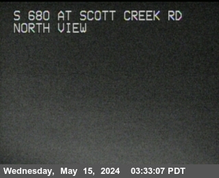 Timelapse image near TVA26 -- I-680 : AT SCOTT CREEK RD, Fremont 0 minutes ago