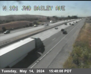 Timelapse image near TVB49 -- US-101 : North Of Bailey Avenue, Morgan Hill 0 minutes ago