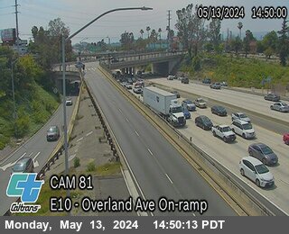 Timelapse image near I-10 : (81) Overland Ave On-Ramp, Culver City 0 minutes ago