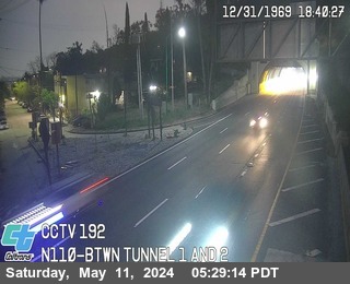 Timelapse image near I-110 : (192) Between Tunnel 1 and 2, Elysian Park 0 minutes ago