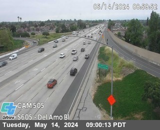 Timelapse image near I-605 : (505) Del Amo Blvd On-Ramp, Lakewood 0 minutes ago