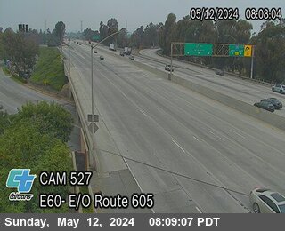 Timelapse image near SR-60 : (527) Eastbound SR-60 (East of I-605), Whittier 0 minutes ago