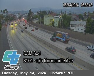 Timelapse image near US-101 : (604) North of Normandie Ave, Los Angeles 0 minutes ago