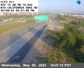 Timelapse image near I-15 : (311) North of California Oaks Road, Murrieta 0 minutes ago
