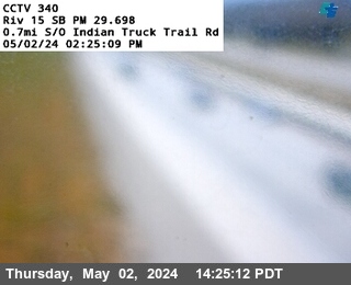 Timelapse image near I-15 : (340) 0.7 Miles South of Indian Truck Trail Road, Corona 0 minutes ago