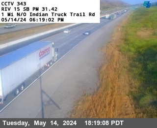 Timelapse image near I-15 : (343) 1 Mile North of Indian Truck Trail Road, Corona 0 minutes ago