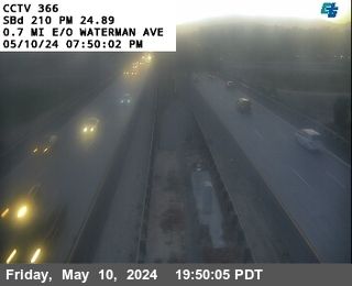 Timelapse image near I-210: (366) East of Waterman Avenue, San Bernardino 0 minutes ago