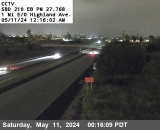 Timelapse image near I-210 : (368) West of Highland Avenue, San Bernardino 0 minutes ago