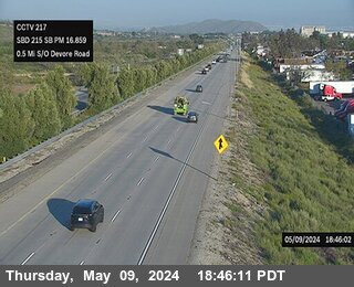 Timelapse image near I-215 : (217) 0.5 Mi South of Devore, San Bernardino 0 minutes ago