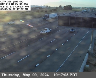Timelapse image near I-215 : (266) 0.5 Miles South of Cactus Avenue, March Air Reserve Base 0 minutes ago