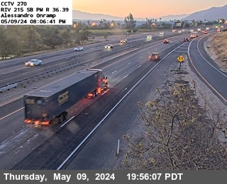 Timelapse image near I-215 : (270) Alessandro Onramp, March Air Reserve Base 0 minutes ago